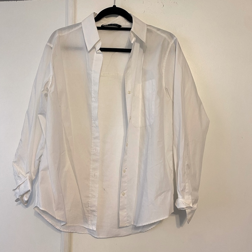 Oversized white button up